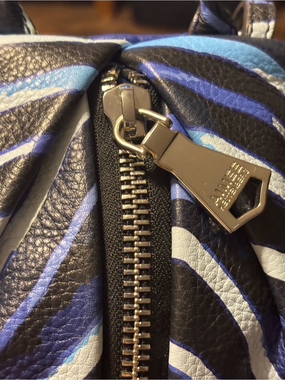 Aimee Kestenberg Blue and Black Zebra Print Leather CrossbodyTamitha - Picture 13 of 16